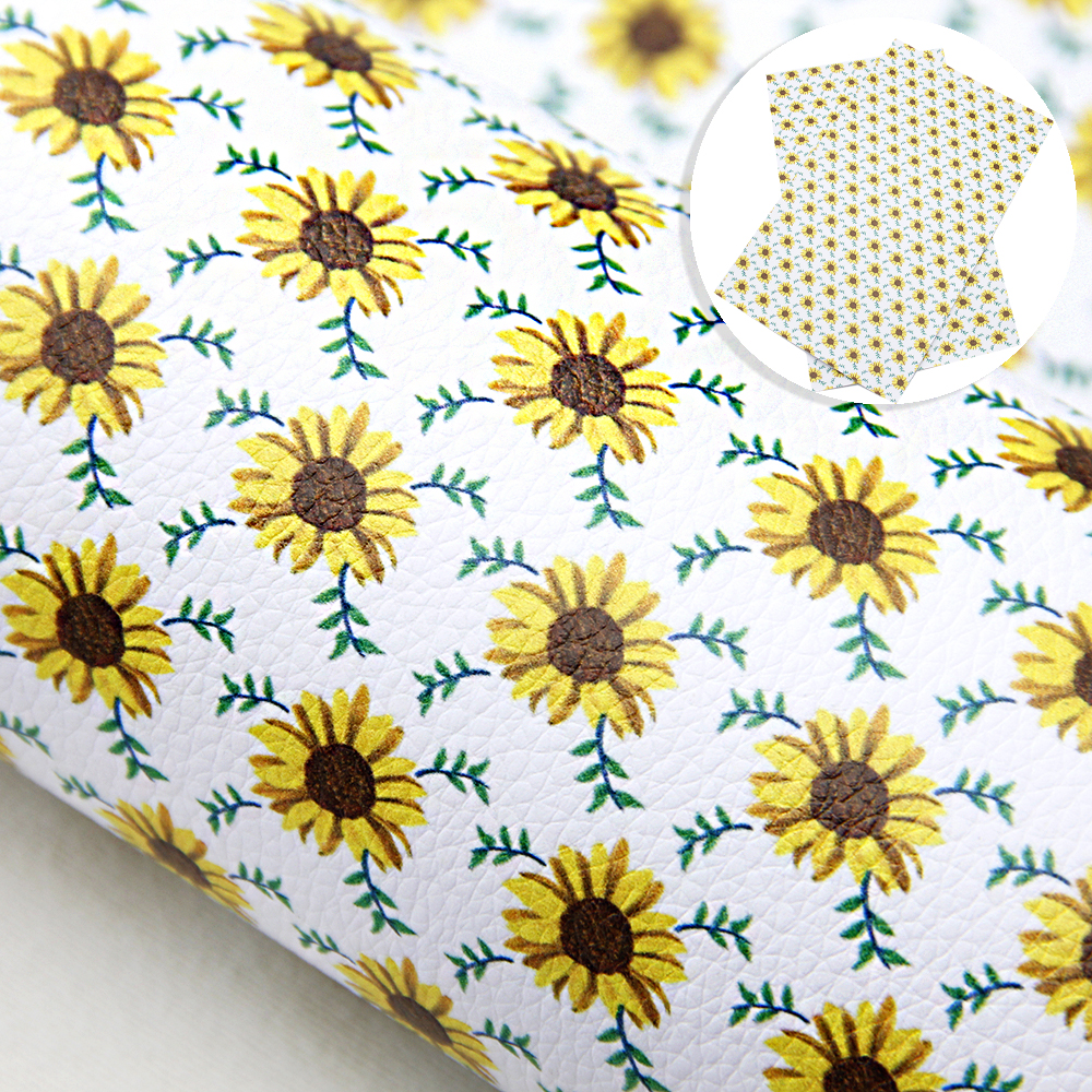 Description Picture 2 of item20*33cm  Daisy Faux Leather Sheets Lychee Grain Synthetic Leather Fabric Sheet Making Earrings Bows Crafts,1Yc23839