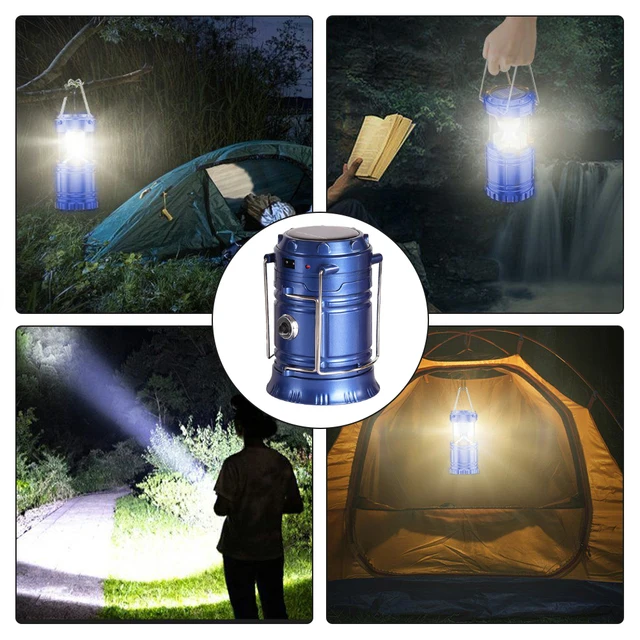 4x USB Solar Portable Outdoor LED Rechargeable Camping Lantern Bright Tent  Lamp