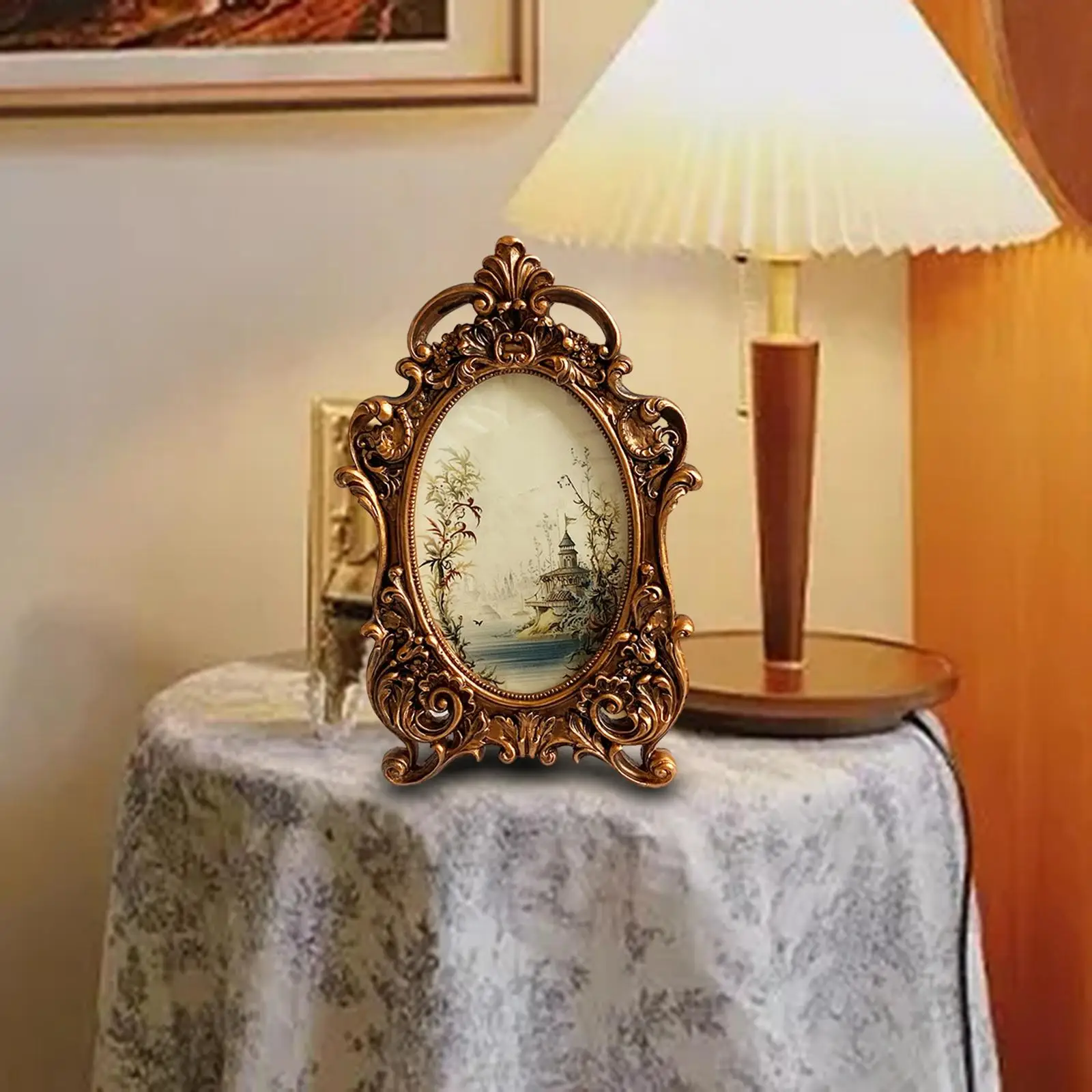 Vintage Picture Frame Decorative Photo Holder Antique Resin Photo Gallery Art Photo Picture Holder for Hallway Table Decoration