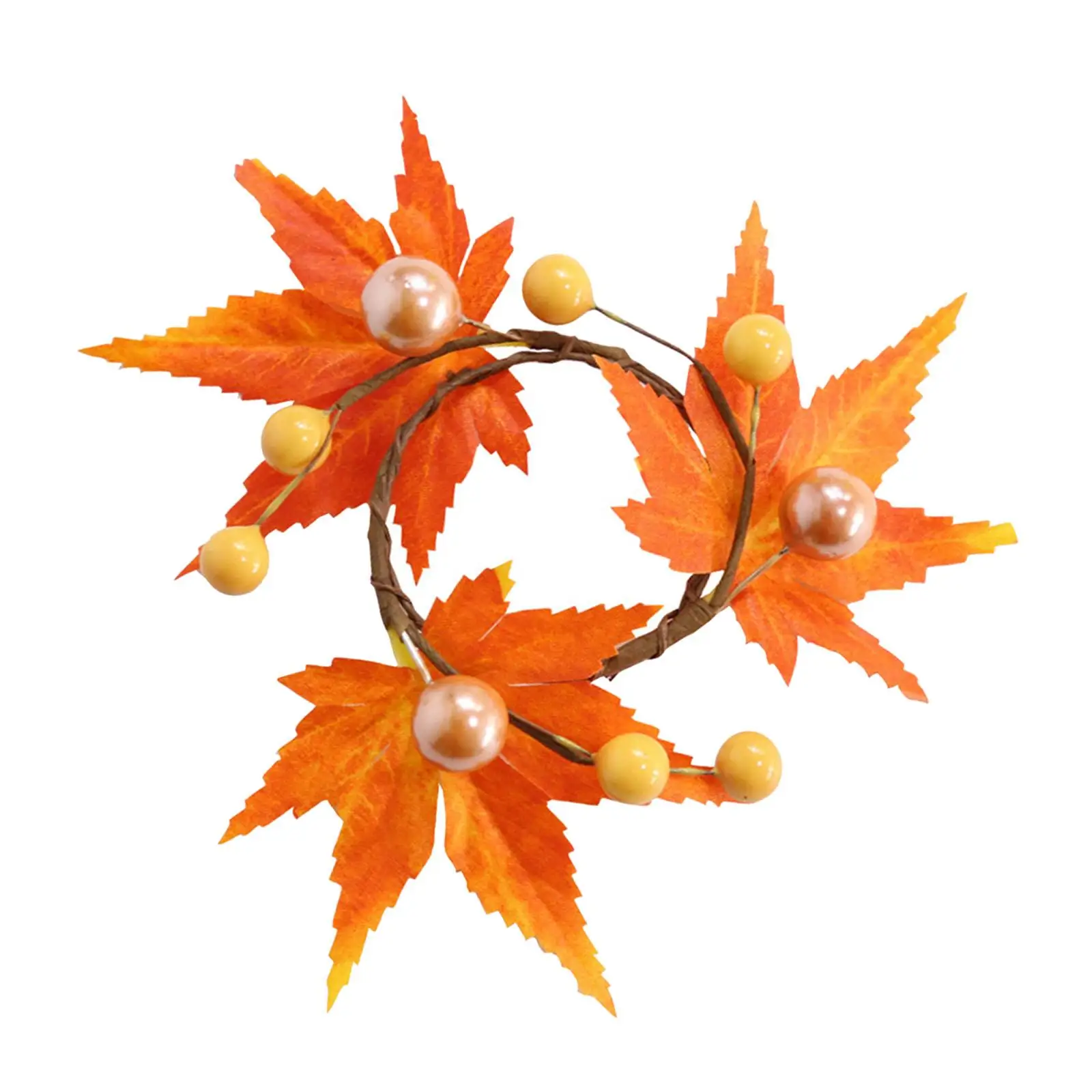 Maple Napkin Ring Accessories Centerpieces Crafts Orange Harvest for Dining Table Festival Holiday Farmhouse Halloween