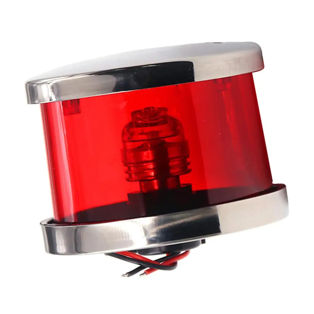 Red LED Navigation Light Horizontal Mount Boat Marine Lamp Plastic 12V