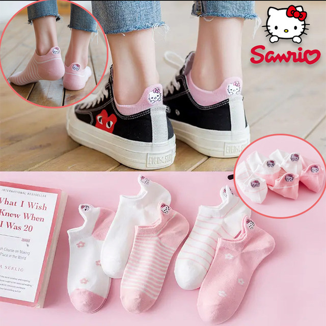 Sanrio Hello Kitty Socks Women Summer Autumn Boat Socks Non-slip