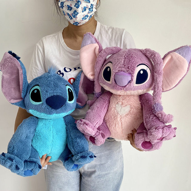 30/45/60/80cm Disney Cartoon Kawaii Lilo & Stitch Pink Angel Plush Toys  Sleeping Pillow