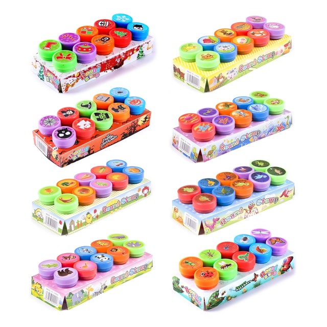  150 Pcs Assorted Stampers for Kids Stamp Set Cute Mini