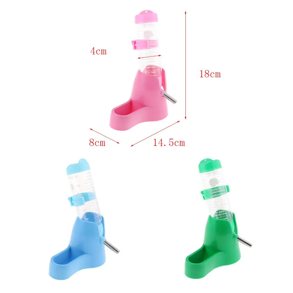 125ml Small Animal Water Dispenser Drinking Bottle with Food Bowl for Hamsters Guinea Pigs Chinchillas Rats Mice Rabbits