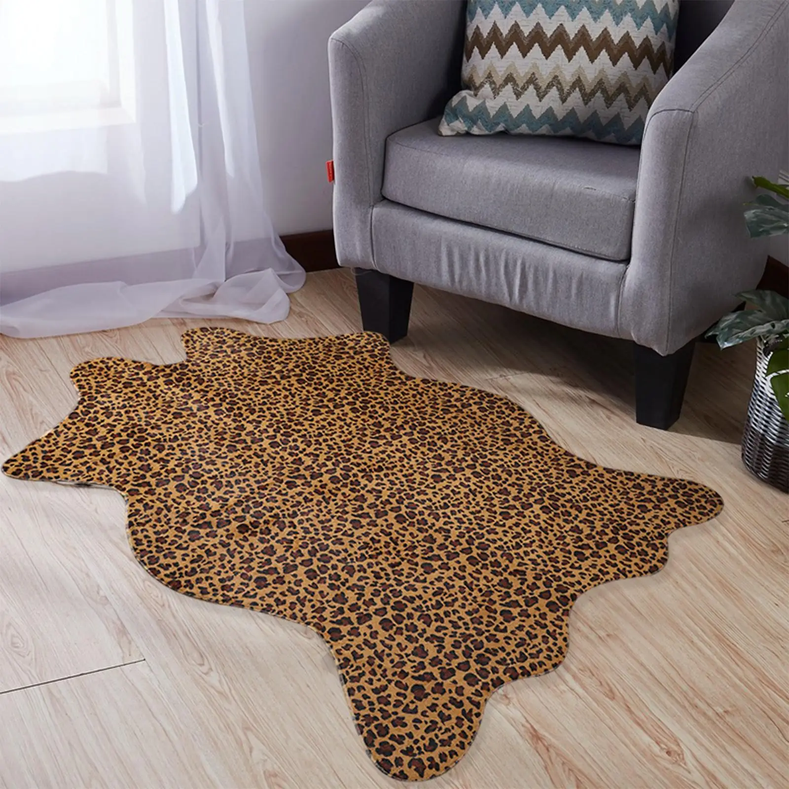 Modern Leopard Print Area Rugs Durable Non  Plush Rugs Polyester 5cm Floor Mat Irregular Door Mat for Home Decor Dorm Bedroom
