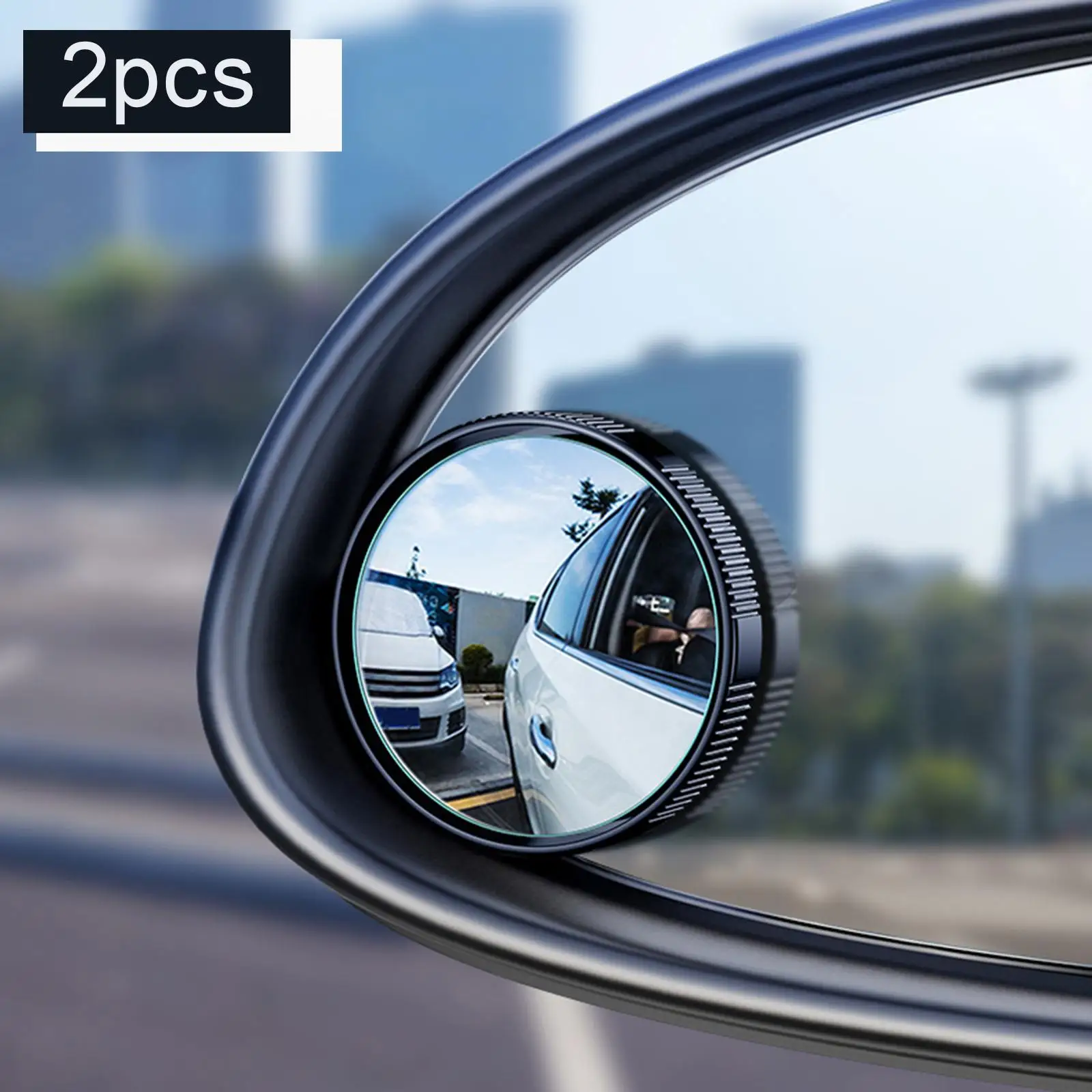 2 Pieces Round Blind Spot Mirrors, Housing Side Rearview Mirror Adjustable