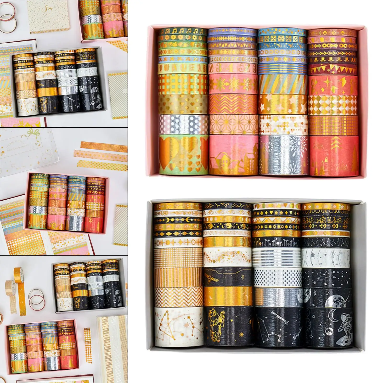 40 Rolls Gold  Washi Tape - Japanese Masking Tape for Scrapbook, Journal, Planner, arts and  crafts