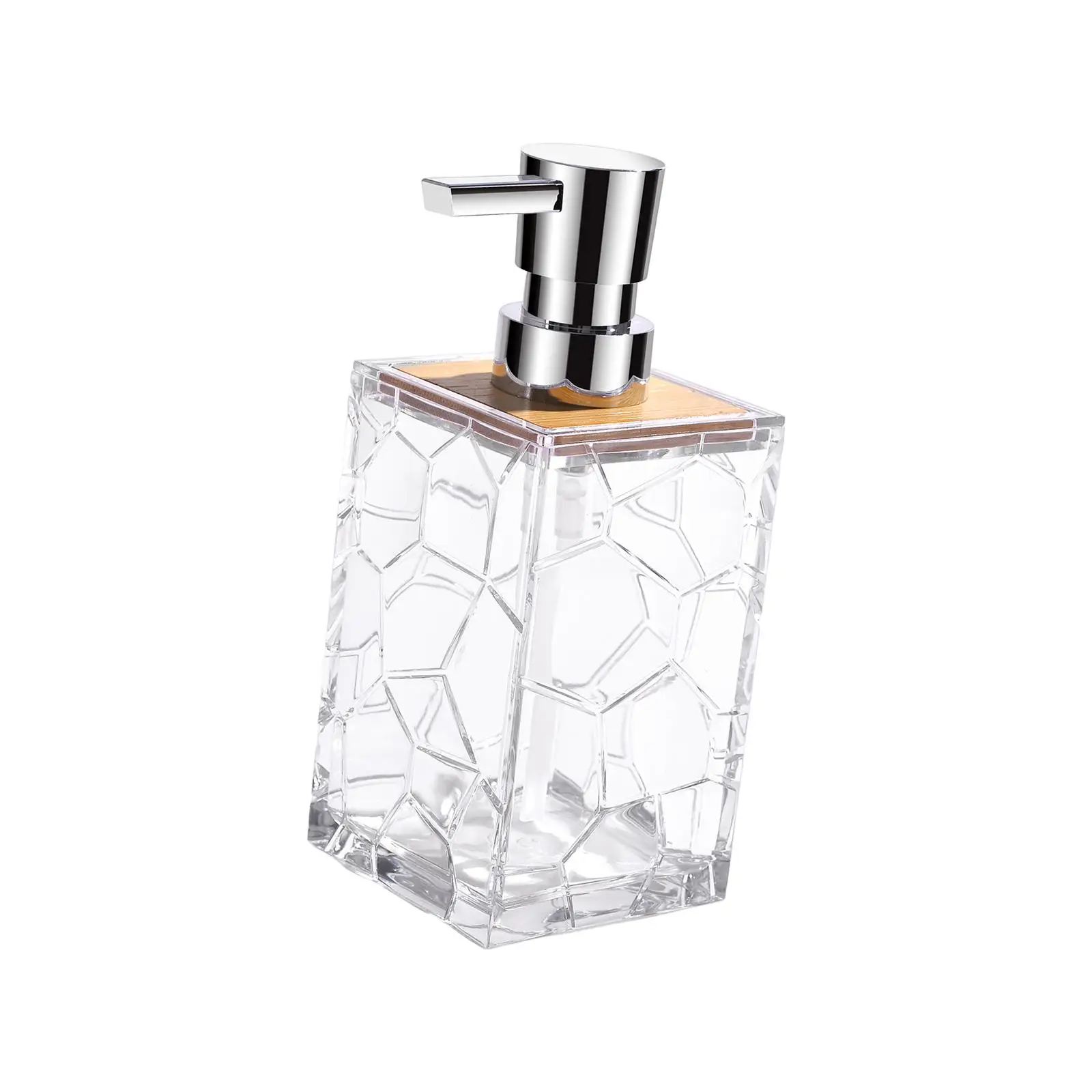 Clear Acrylic Soap Dispenser Multipurpose Containers Refillable Empty Bottle Hand Liquid Pump Bottle for Countertop Hotel Vanity