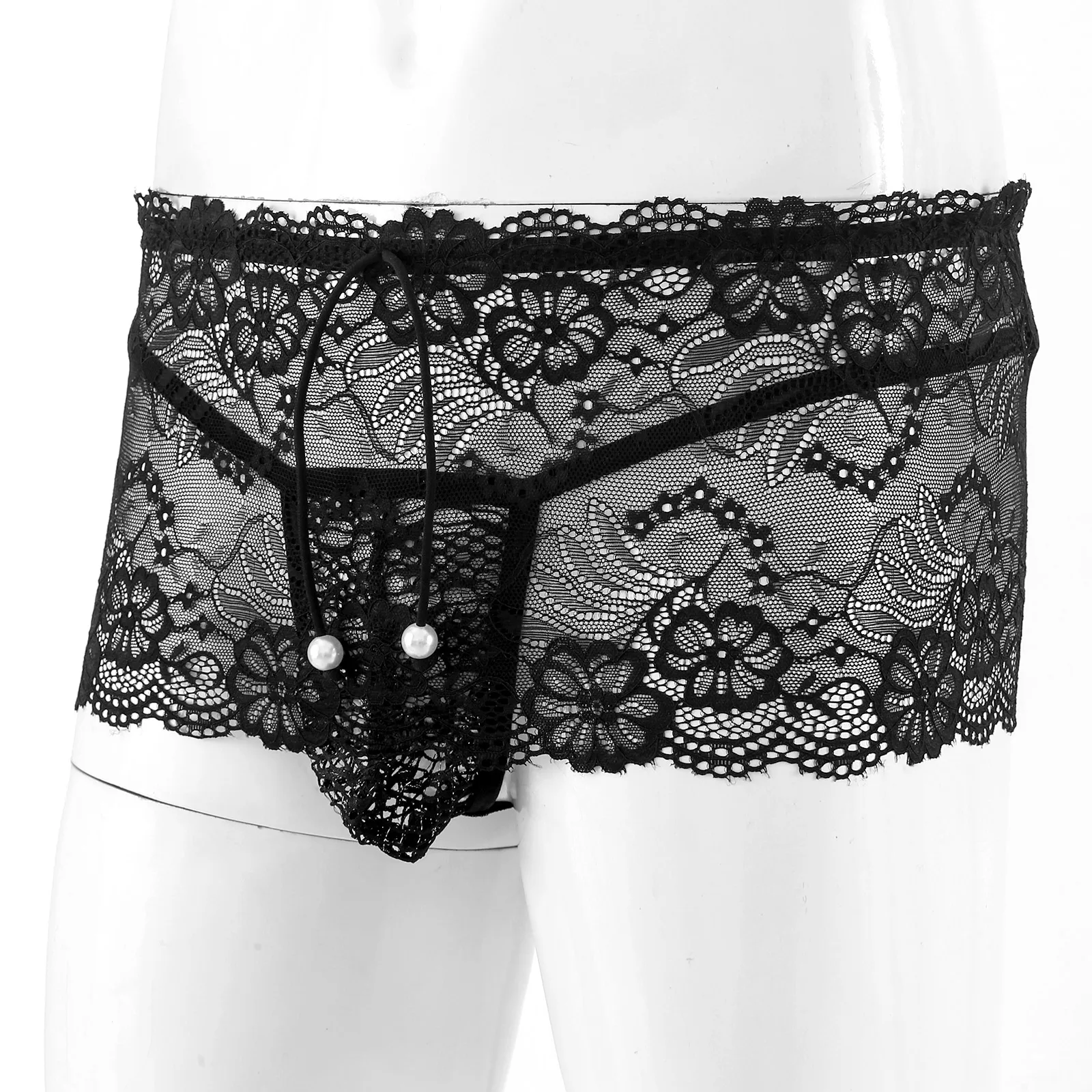 string thongs Men's Panties Erotic Sexy Lingerie Low Waist Sissy Male Gay Underwear See-through Lace Mini Skirt with Bulge Pouch G-strings most comfortable mens underwear