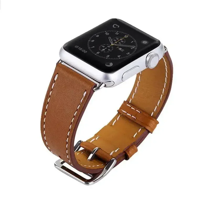 FOHUAS-Series-2-1-Genuine-Leather-Loop-For-Apple-Watch-Band-Double-Tour-42mm-For-Apple (1)