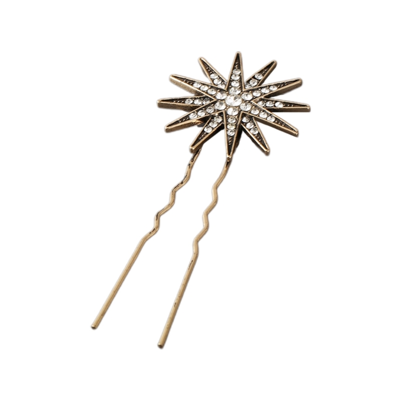 Metallic-Stil Strass Stern u Form Haars pange Sommer Kopf bedeckung für Frau Geburtstags feier Karneval rutsch feste Haarnadel – Detail 4