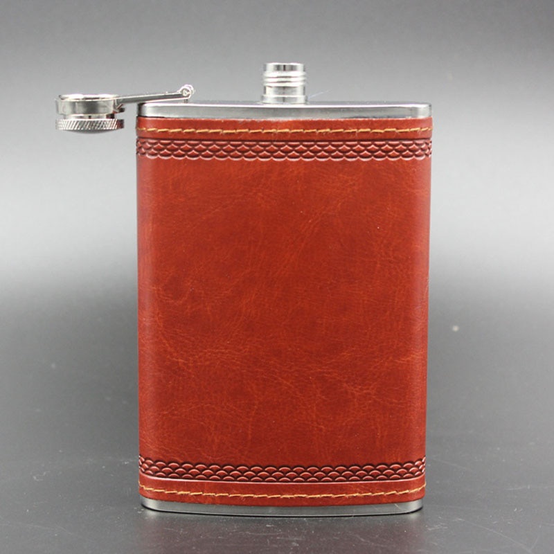 Description Picture 6 of itemHip Flask with Funnel 9Oz Stainless Steel for Liquor Outdoor Whiskey PU Leather Pocket Alcohol Men Gift Set