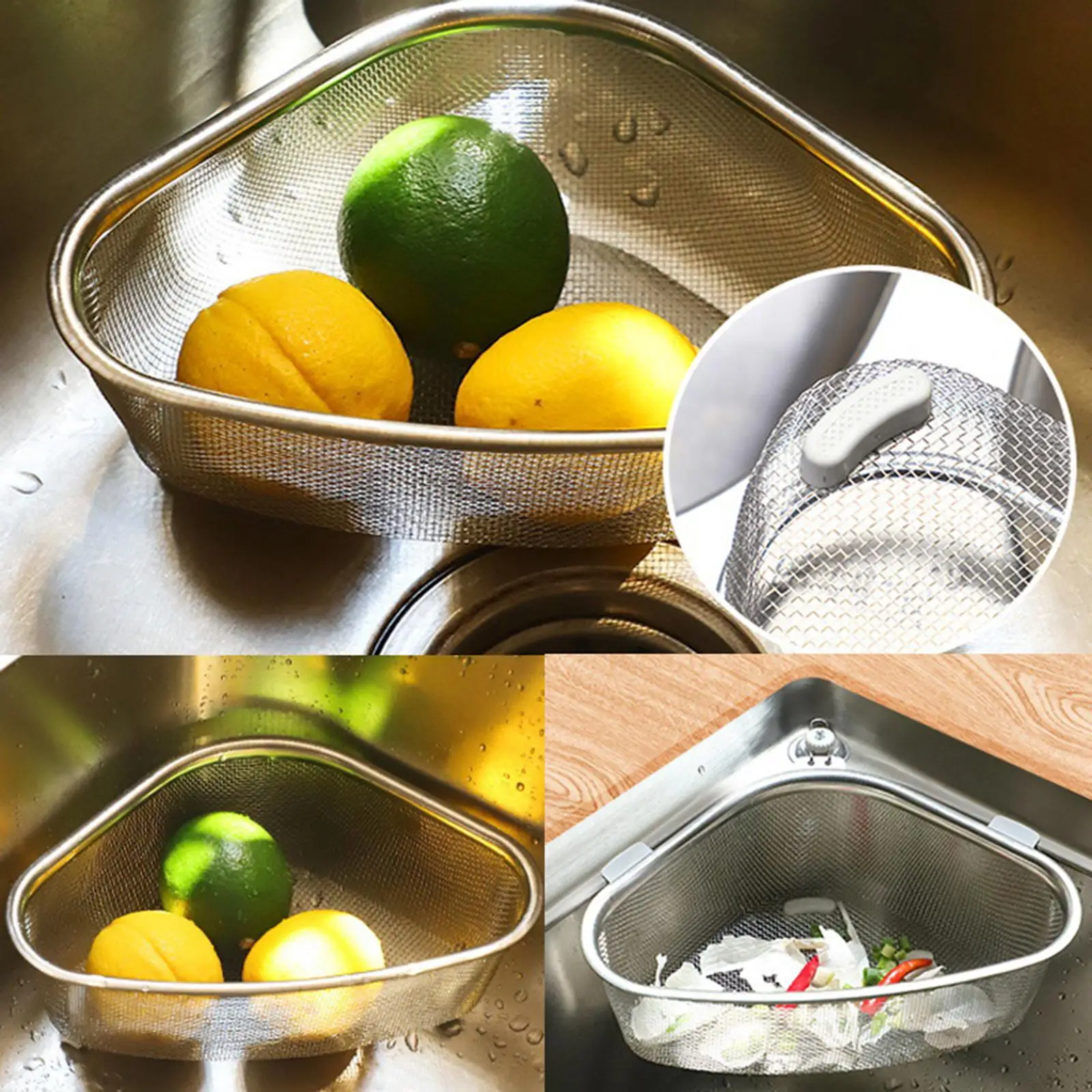 Durable Over The Sink Colander Strainer Basket for Filtering, Straining Out Impurities Multiple Uses Clean Handy Tool