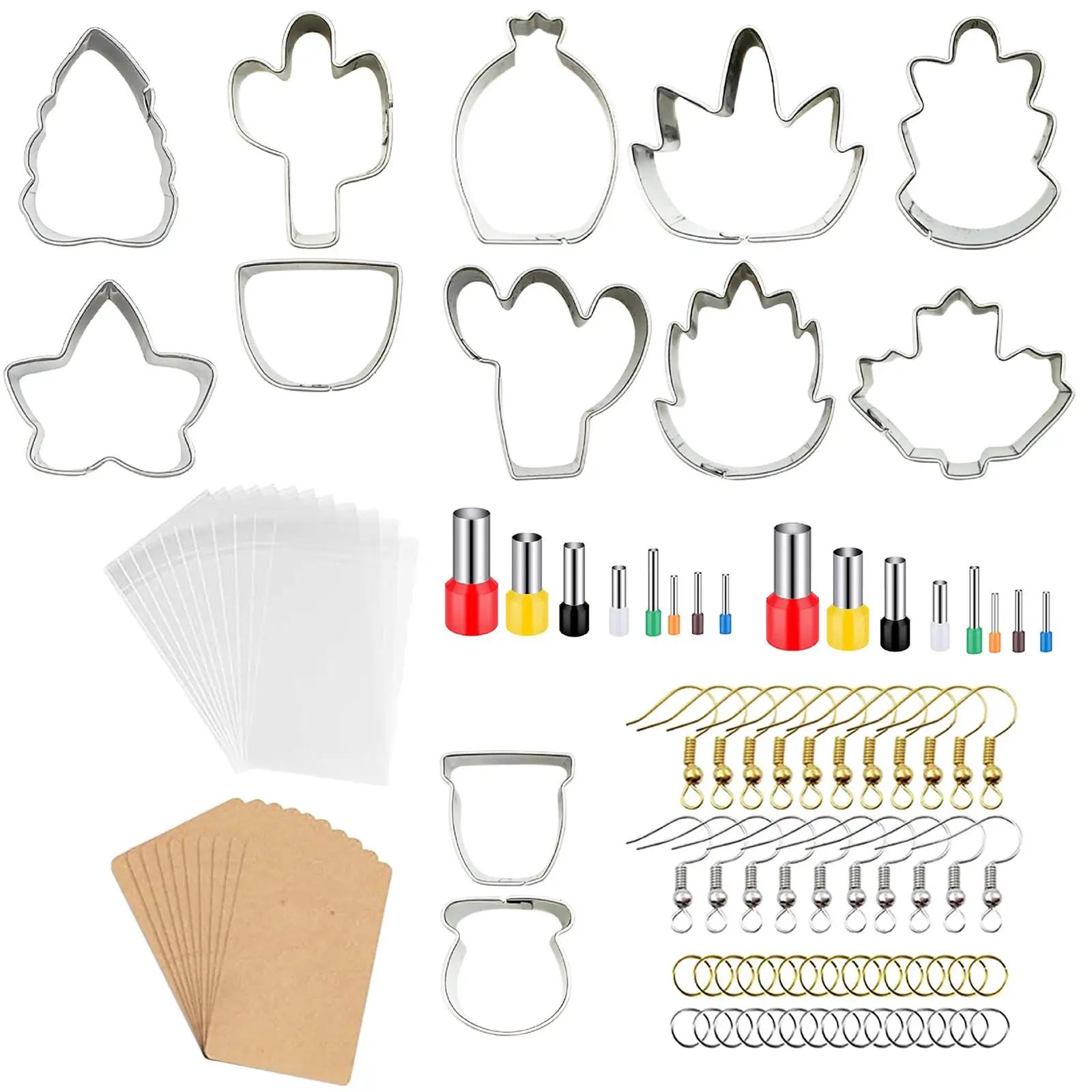 Polymer Clay Cutters Set Jump Rings Stainless Steel Earring Accessories for Jewelry Making Baking Pastry Dessert Cake