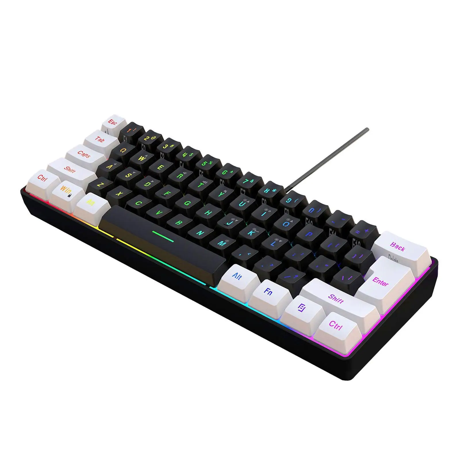 61 Keys Gaming Keyboard Ergonomic 5 Adjustable speed Mechanical Keyboard for Office