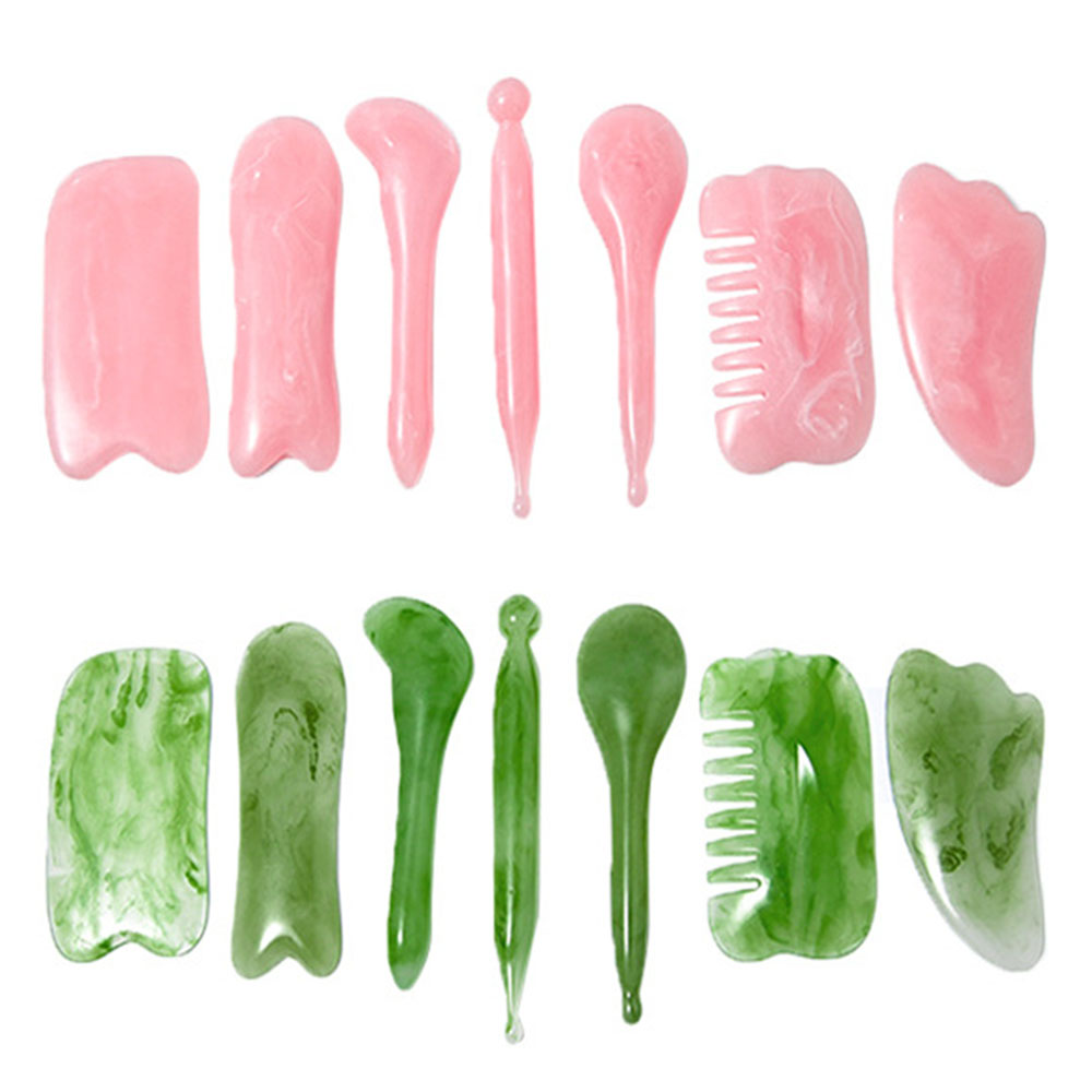 Best of 7pcs / set Jade Massagers For Face Body Gua Sha Scraper Beauty Facial Roller Set Natural Gouache Stone Massage Slimming Skin Care Reviews & Tips