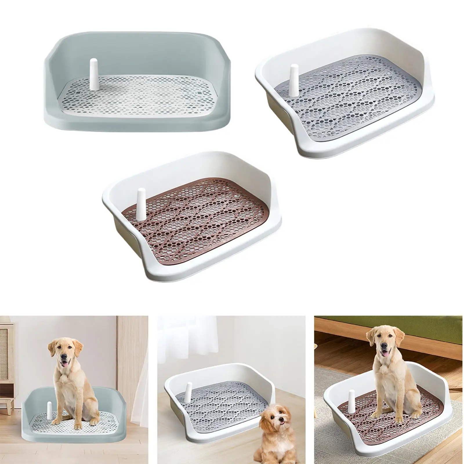 Dog Toilet Puppy Potty Tray Pet Pee Toilet Dog Potty Pan Anti Splatter Pet