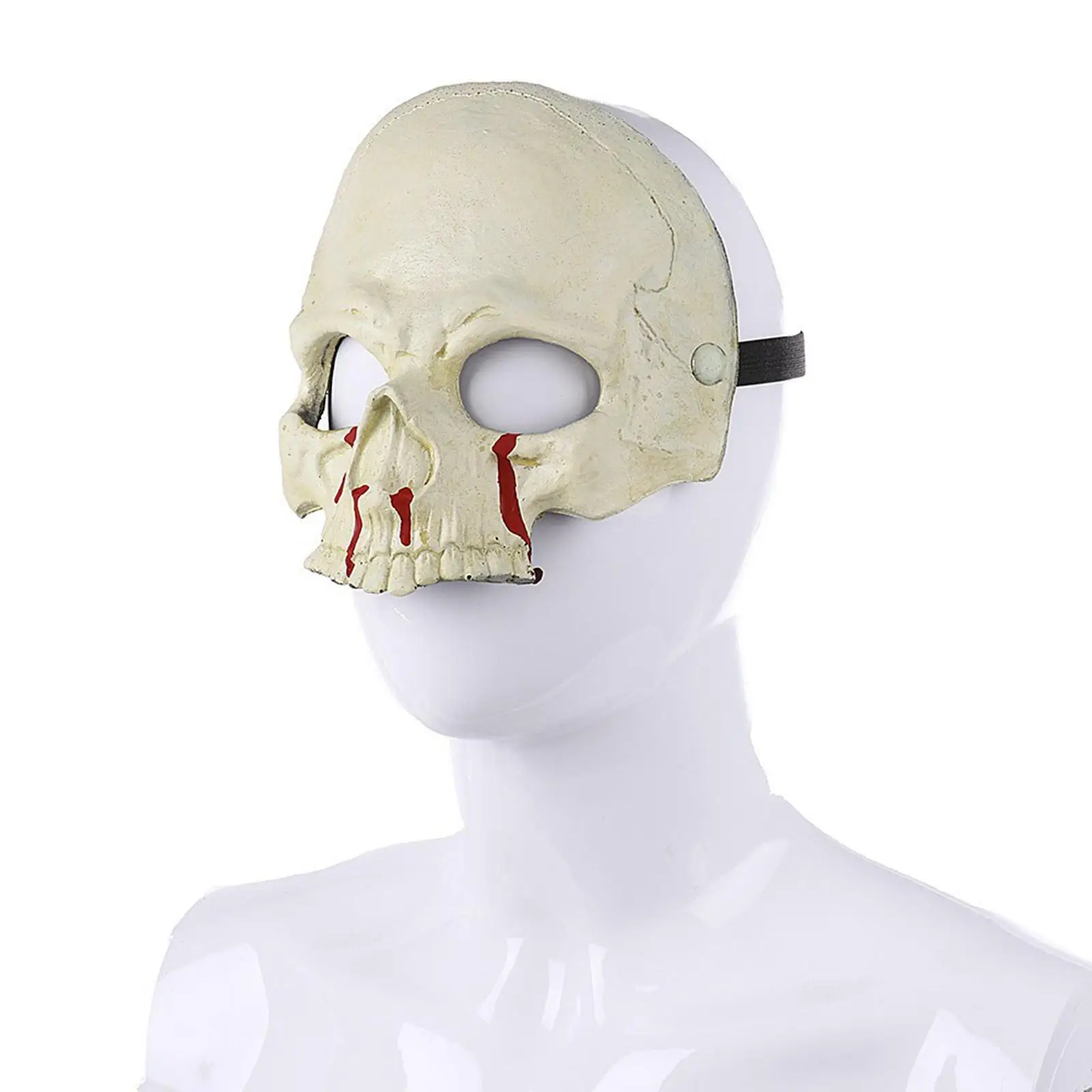Halloween Skull Mask Decoration Eyemask Scary Half Face Mask for Adults Masquerade Stage Performance Dress up Pretend Play