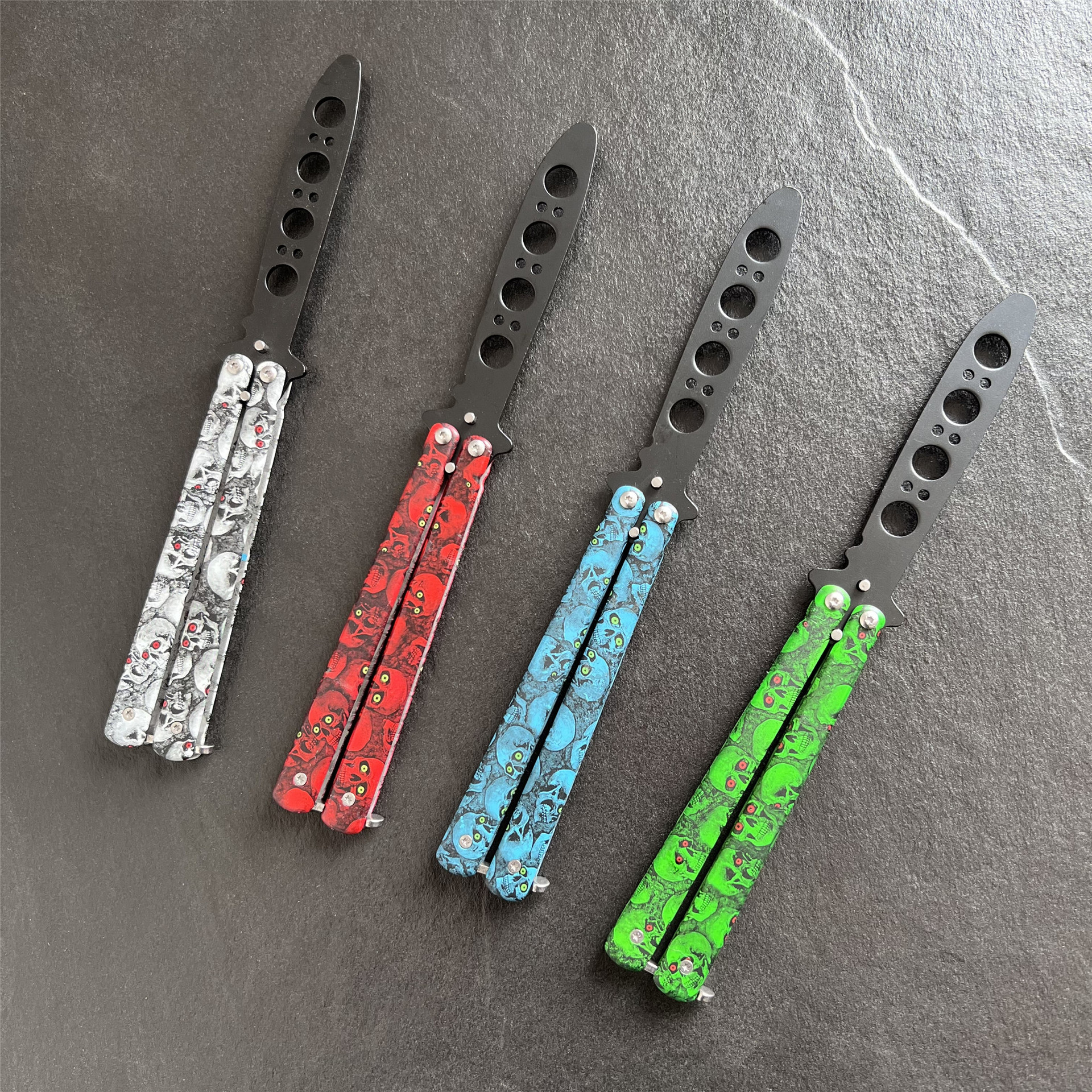 Description Picture 2 of itemPortable Practice Butterfly Knife CSGO Balisong Transformable Butterfly Knife Alloy Steel Foldable Training Knives Outdoor Games