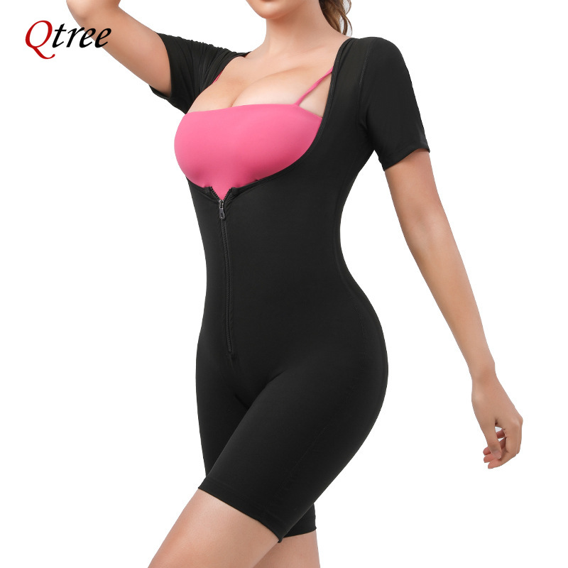 Description Picture 6 of itemQtree Womens Sauna Suit for Weight Loss Full Body Shaper Shapewear Bodysuit Sweat Slimming Workout Waist Trainer with Sleeves