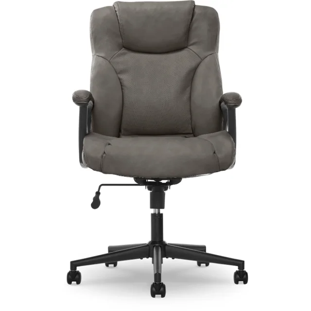 Serta Hannah Microfiber Office Chair with Headrest Pillow Charcoal Gray