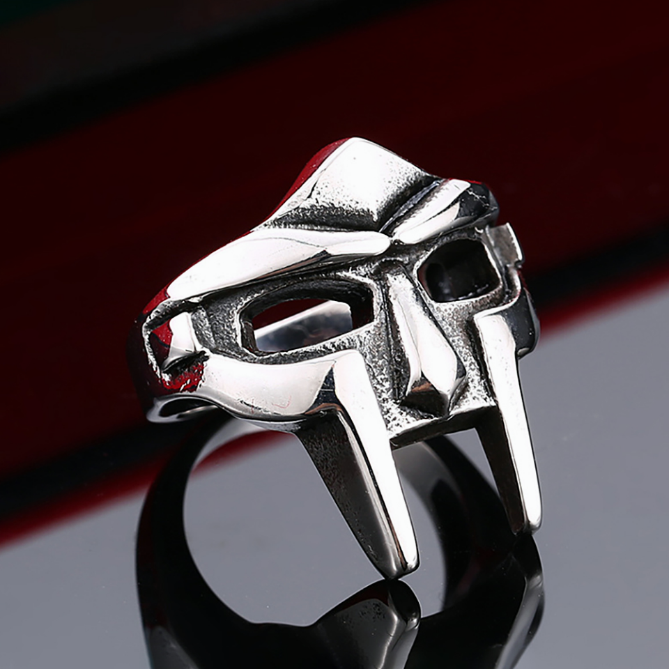Gothic Vintage Klassische Mf Doom Maske Ringe Punk Ägyptischer Pharao Edelstahl Ring Für Männer Jungen Mode Schmuck Geschenk Großhandel – Detail 4