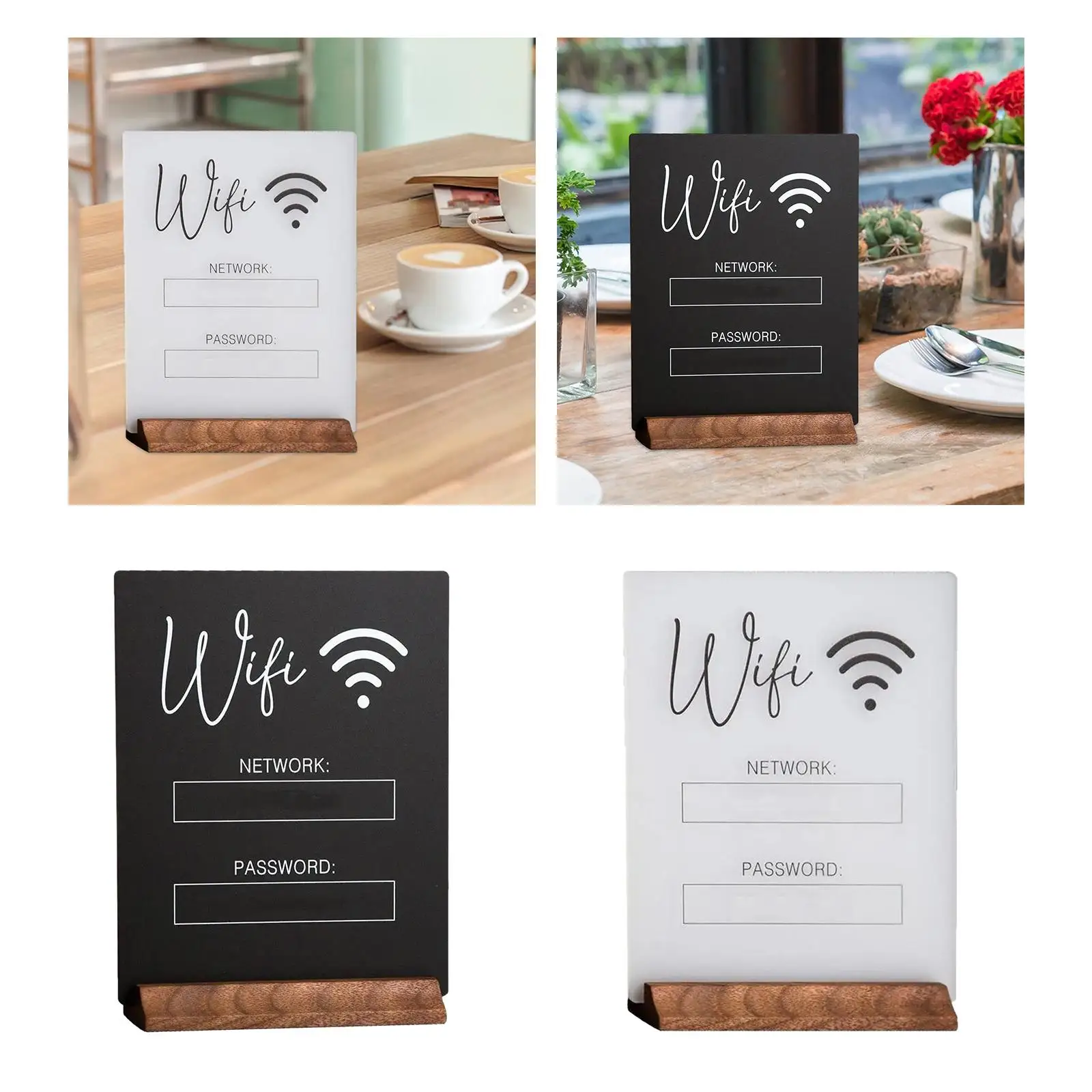 WiFi Sign Display Holder Plaque WiFi Password Sign for Office Hotel Business