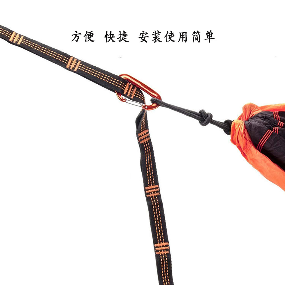 Description Picture 4 of item2Pcs Hammock Straps Special Reinforced Polyester Straps 5 Ring High Load-Bearing Barbed Black Outdoor Camping Hammock Straps