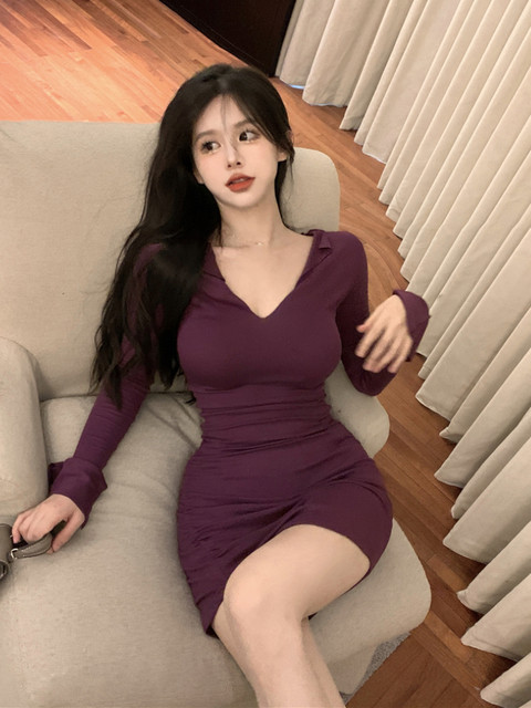 Korean One Piece Dress Women | Korean Clothing Women | Long Sleeve