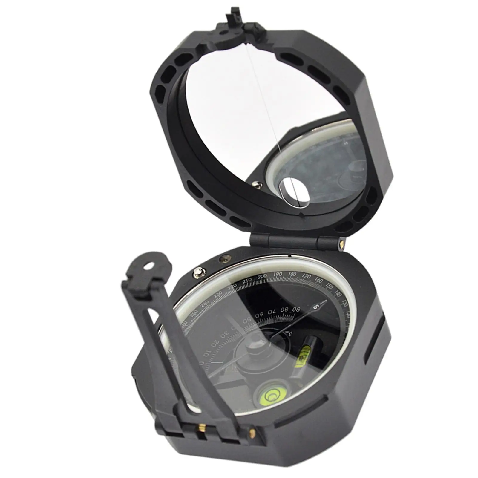Multifunction Camping Compass Mirror with Carrying Bag Fluorescent Adjustable Declination for Navigation Fishing Hiking Hunting
