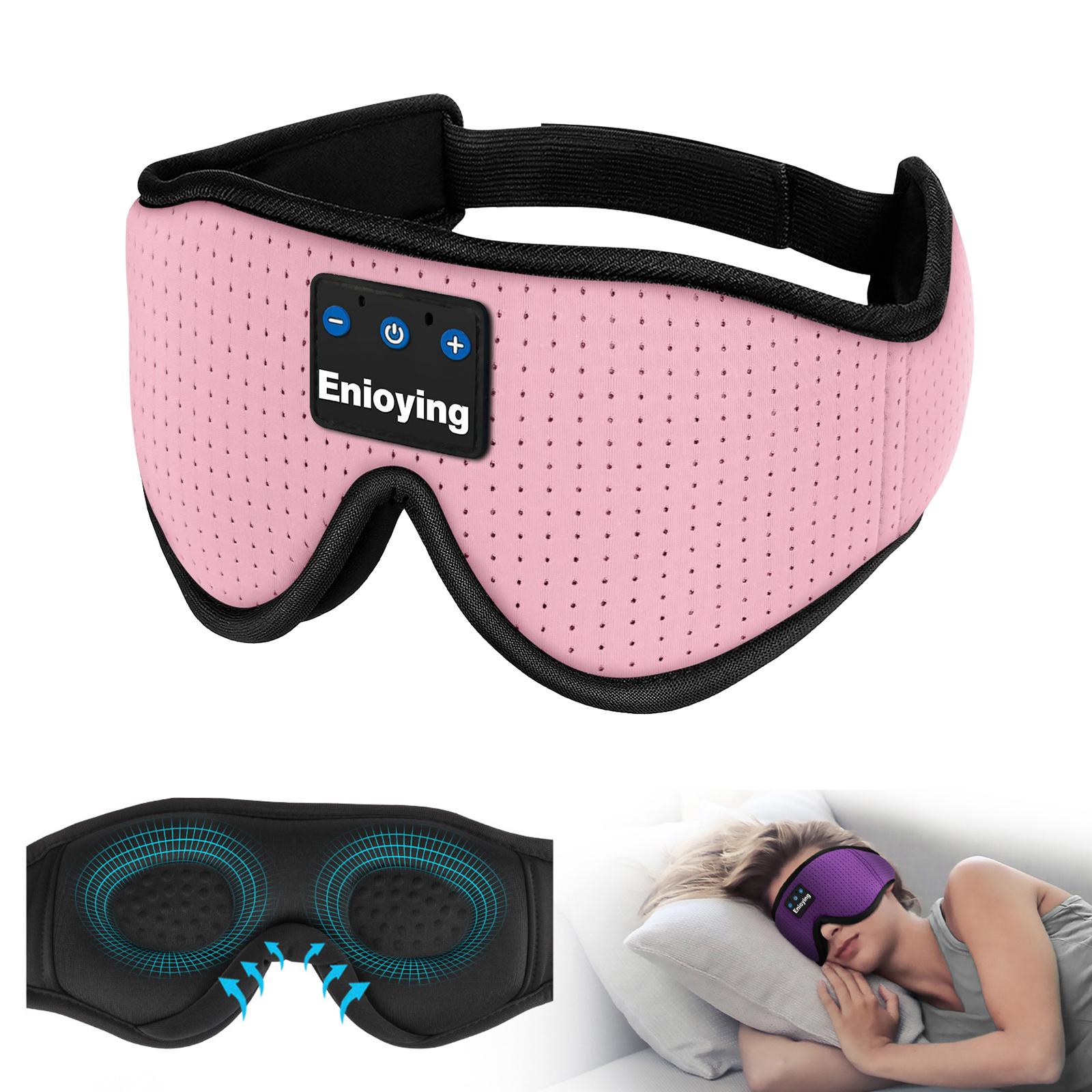 Bluetooth 5.2 Eye Mask Sleep Headphones 3D Sleep Mask Adjustable Breathable Wireless Music Headband Music Play for Travel Office