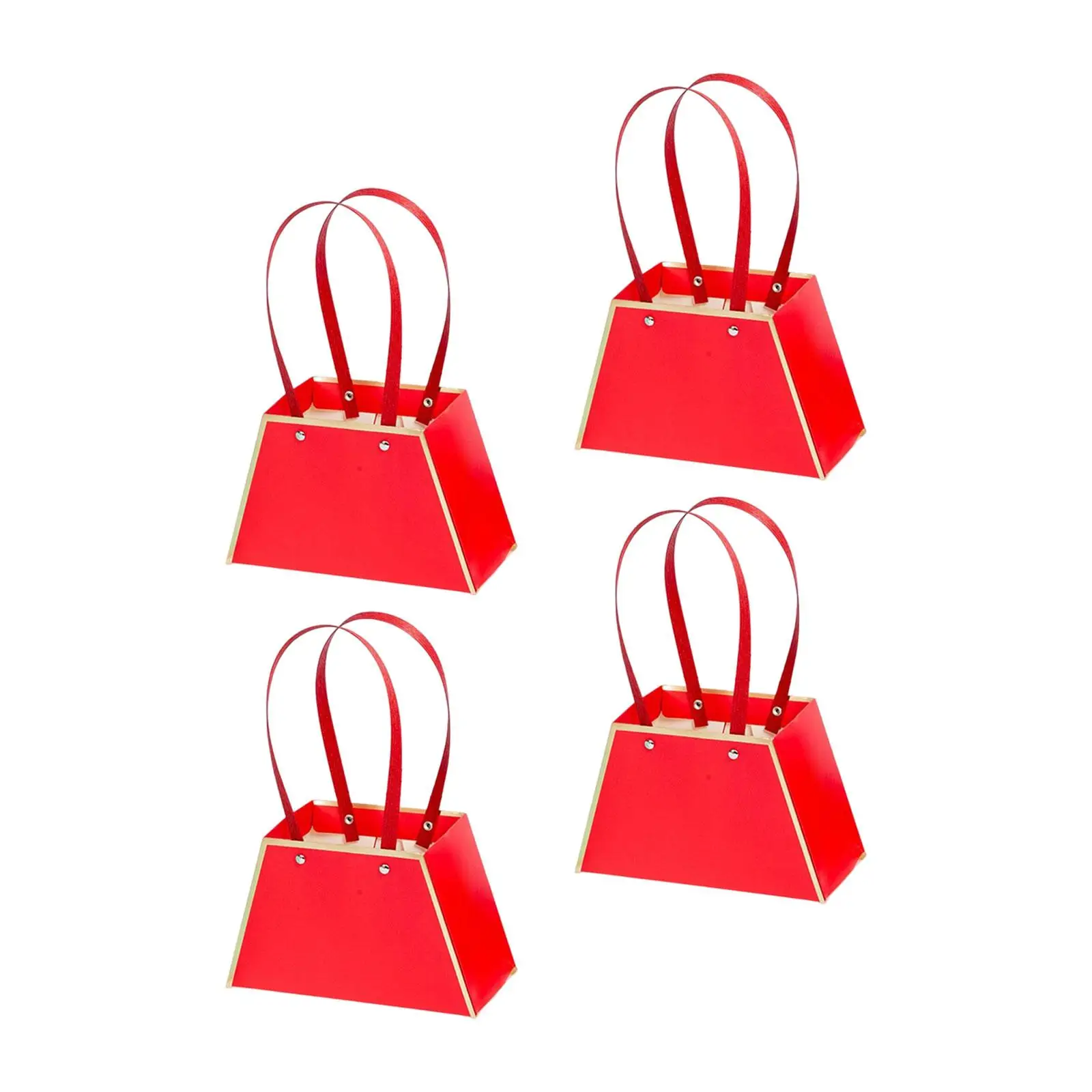 4x Bouquet Bags Box with Handle Wedding Valentine`S Day Gift Wrap Bags for Family