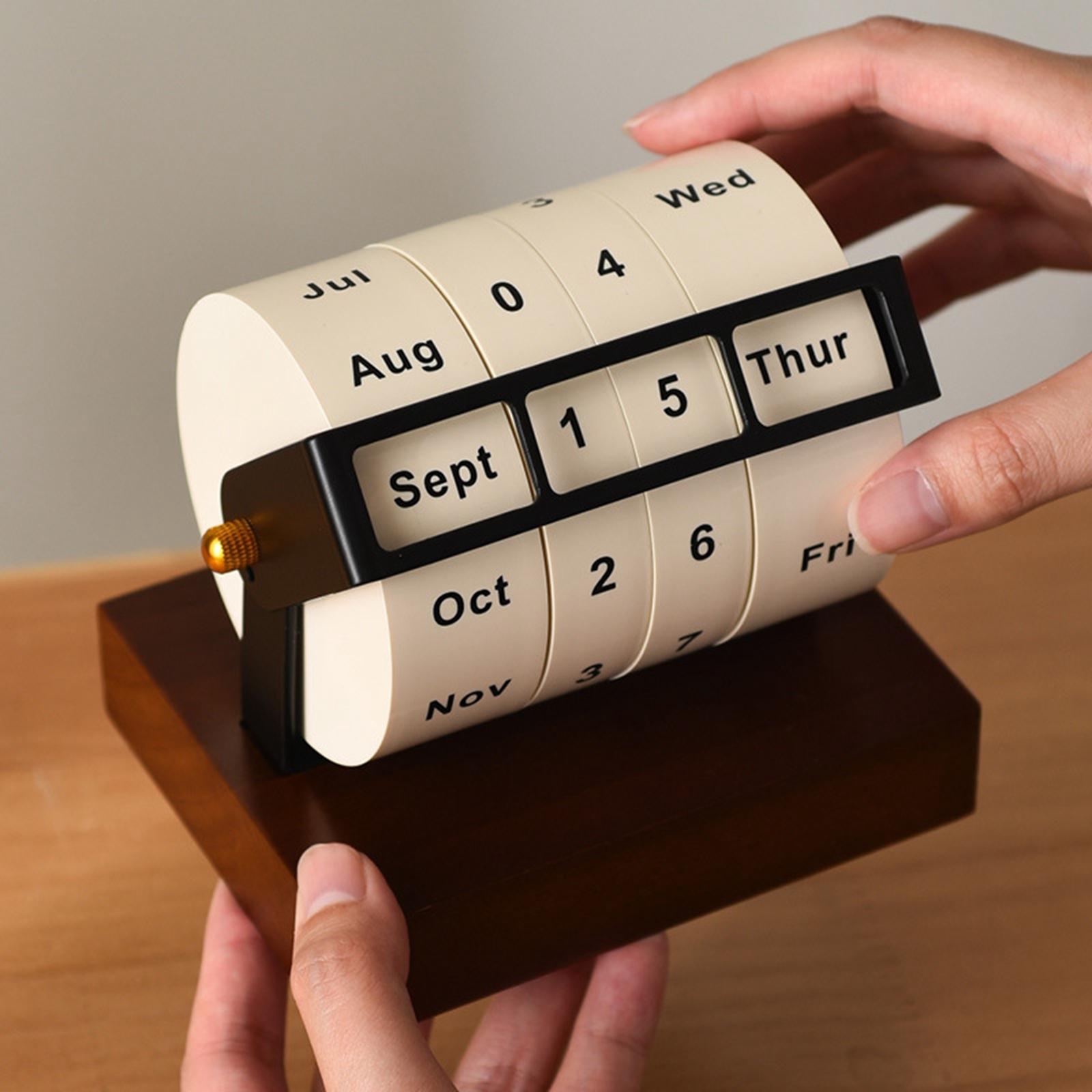 Desktop Perpetual Calendar, Home Ornaments, Portable Flip