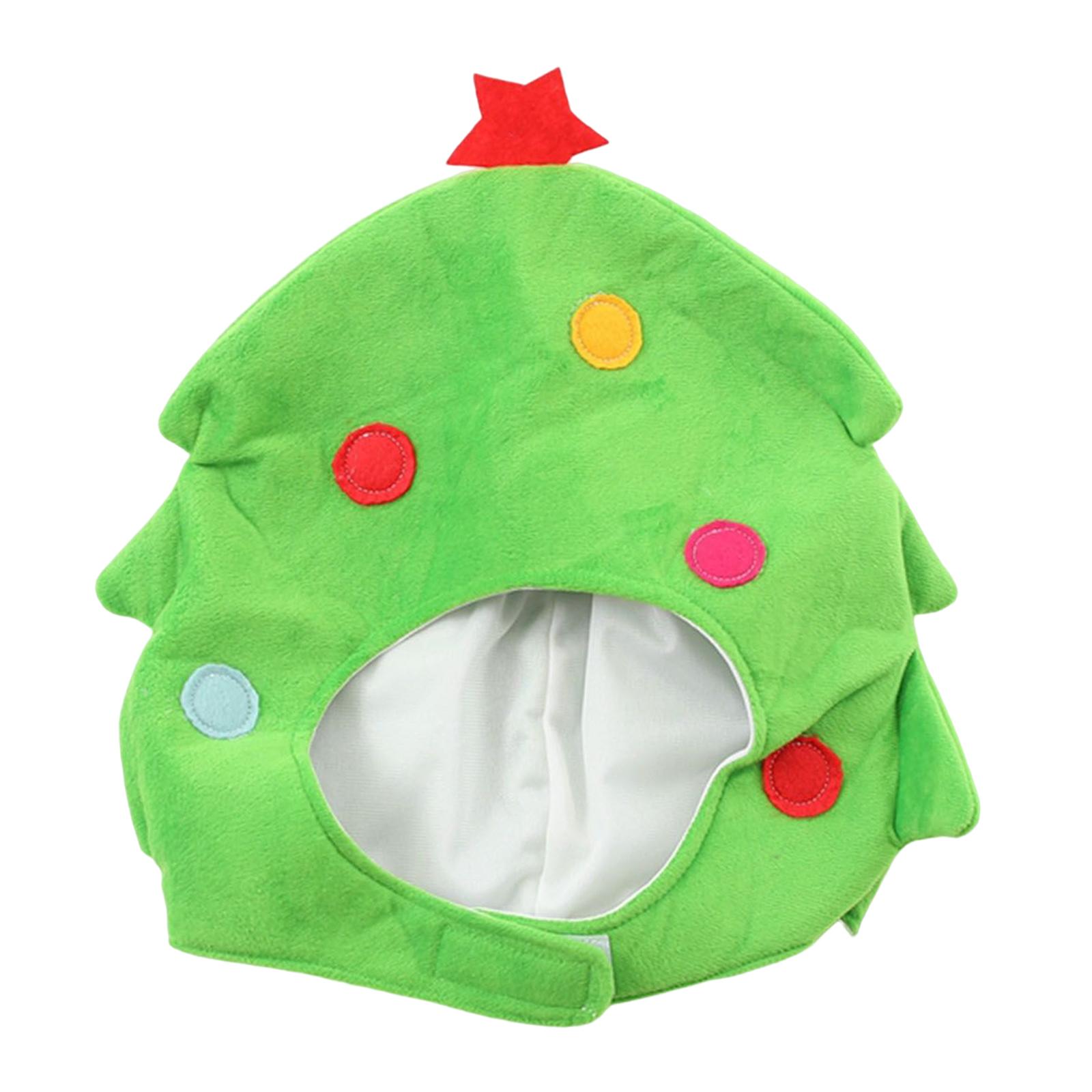 Warm Christmas Tree Plush Hat Headgear Adult Kids Comfortable for New Year