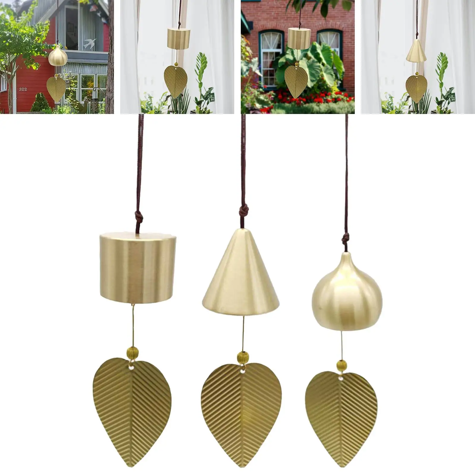 Wind Chime Pendant Japanese Hanging Decor Brass Feng Shui Bell Small Wind Chimes for Outside for Home Outdoor Garden Patio Car