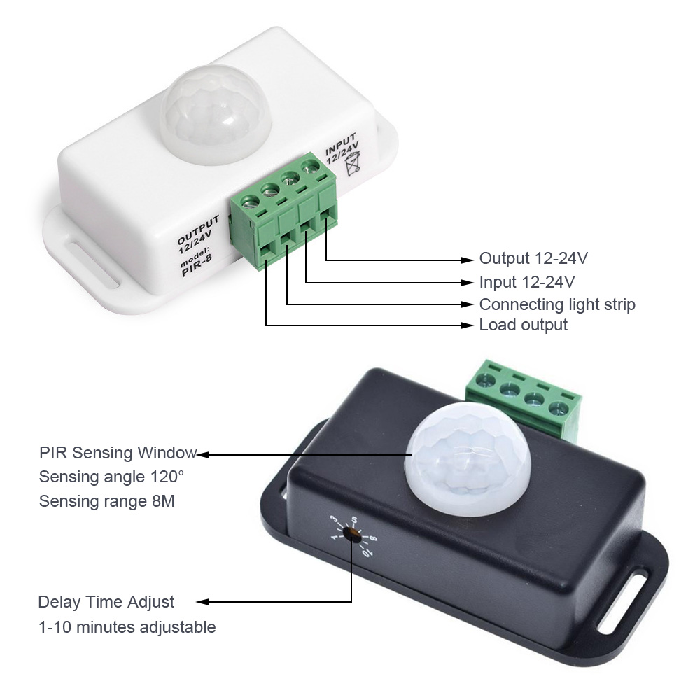 Description Picture 4 of item12V 24V Infrared Motion Sensor Detector Switch PIR Sensor Switch for Cupboard / Kitchen / LED Strip Light