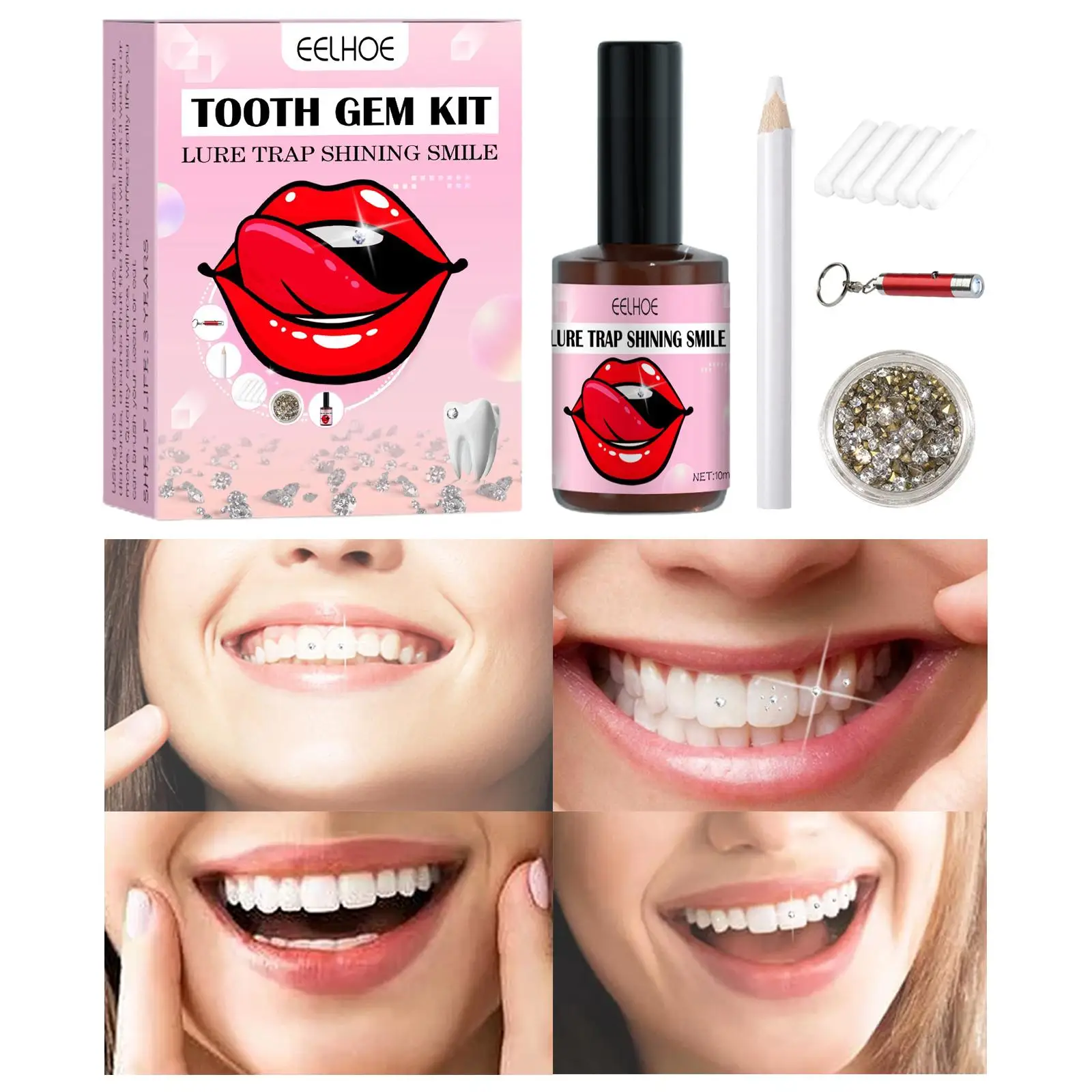 DIY Gems Kit with Glue Light & Gems Oral Ornaments Crystal Set