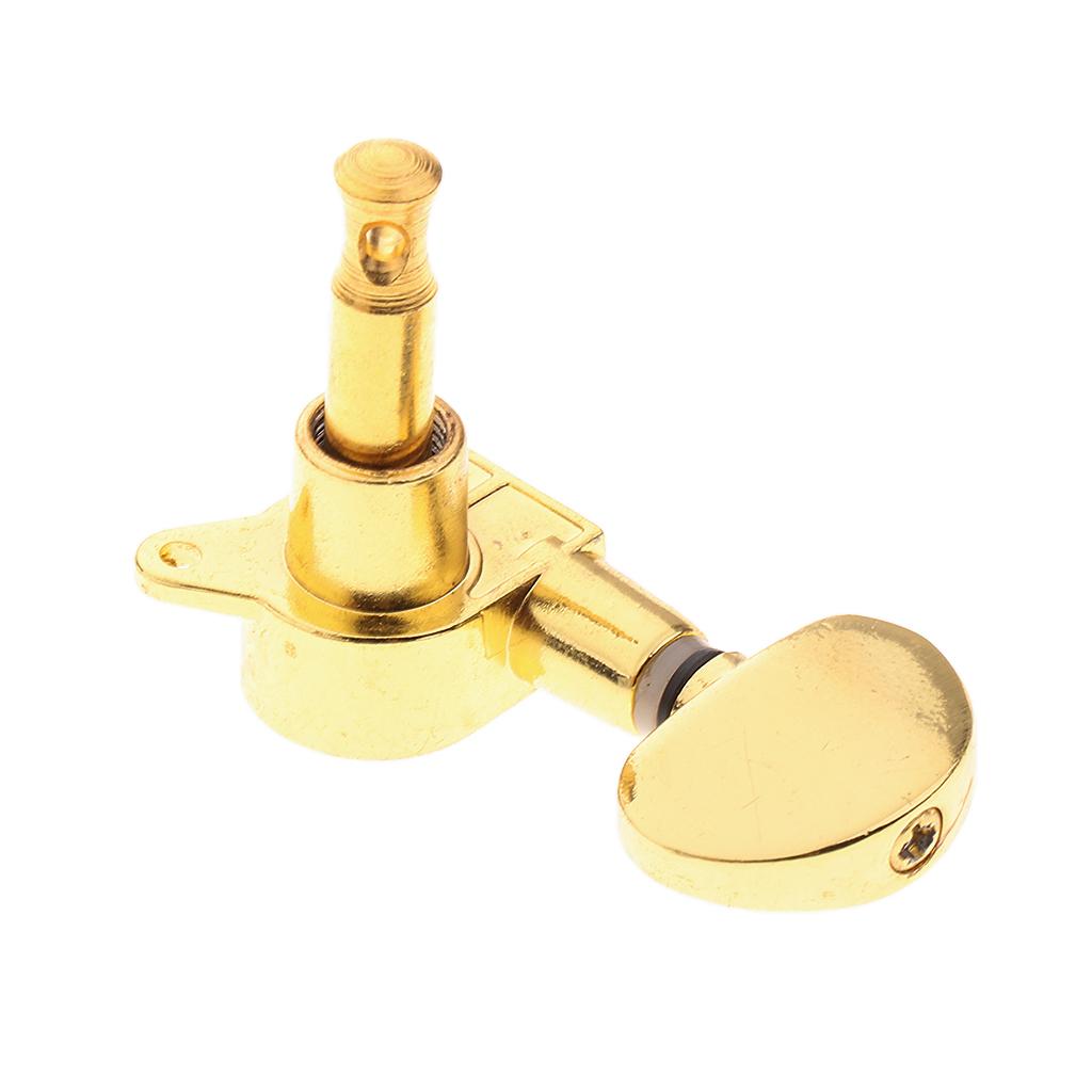 Gold Acoustic Guitar Mechanics 3R3L Tuner Tuning Peg Half Round Button
