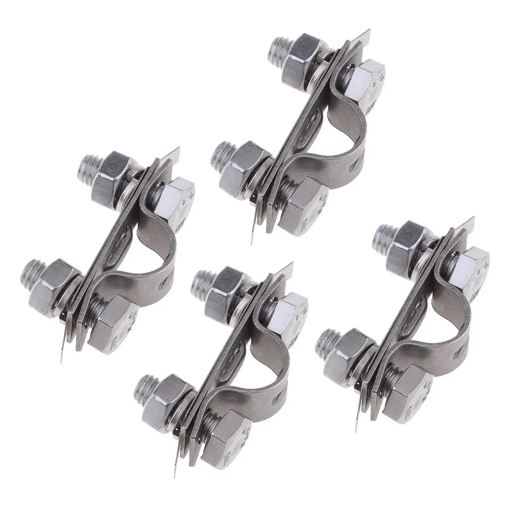 4Pcs Boat Throttle Cable Clamp and Shim  Steel 304 Grade