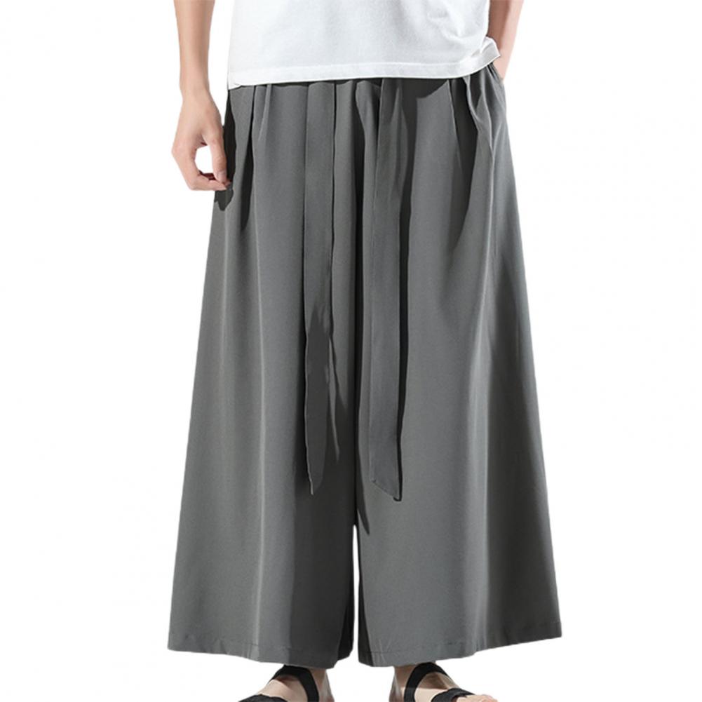 Stylish Sport Trousers Straight Hip Hop Men Elastic Waist Thin Fitness Pants