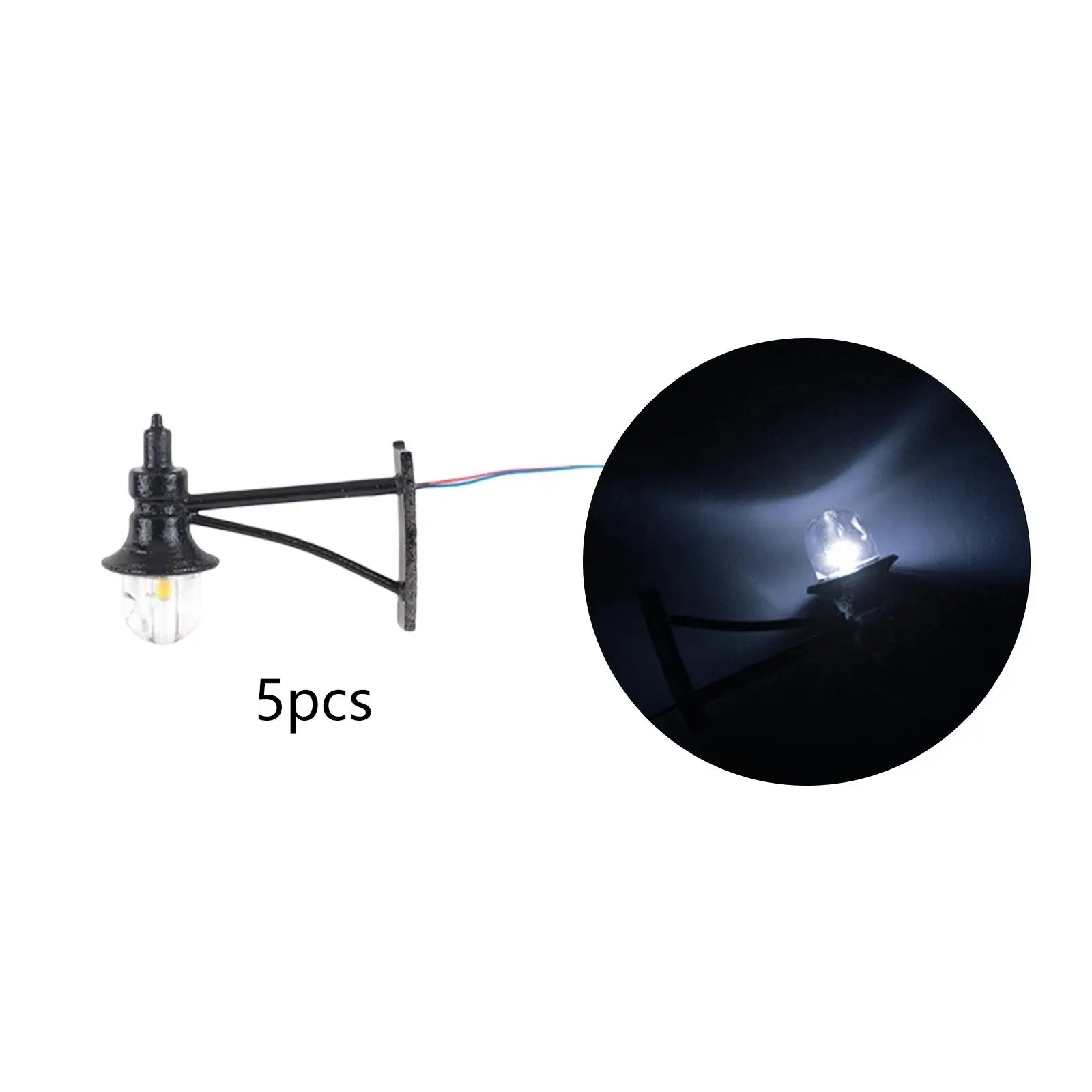 5x Mini Model Railway Lamps Durable DIY Lighting Scenery Simulation Decor 1:87