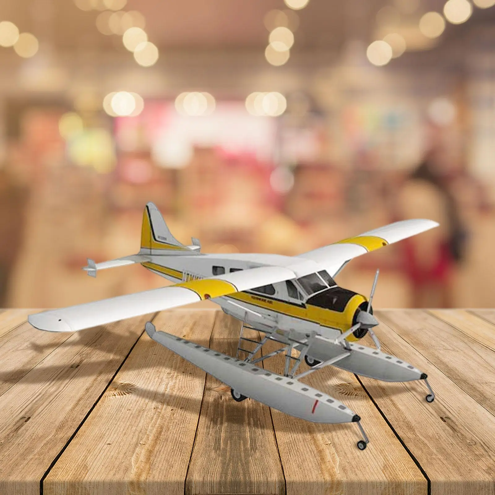 1:32 Scale Float Seaplane Model Educational Craft Collections Desk Decoration DIY Airplane Craft for Men Women Adults Kids