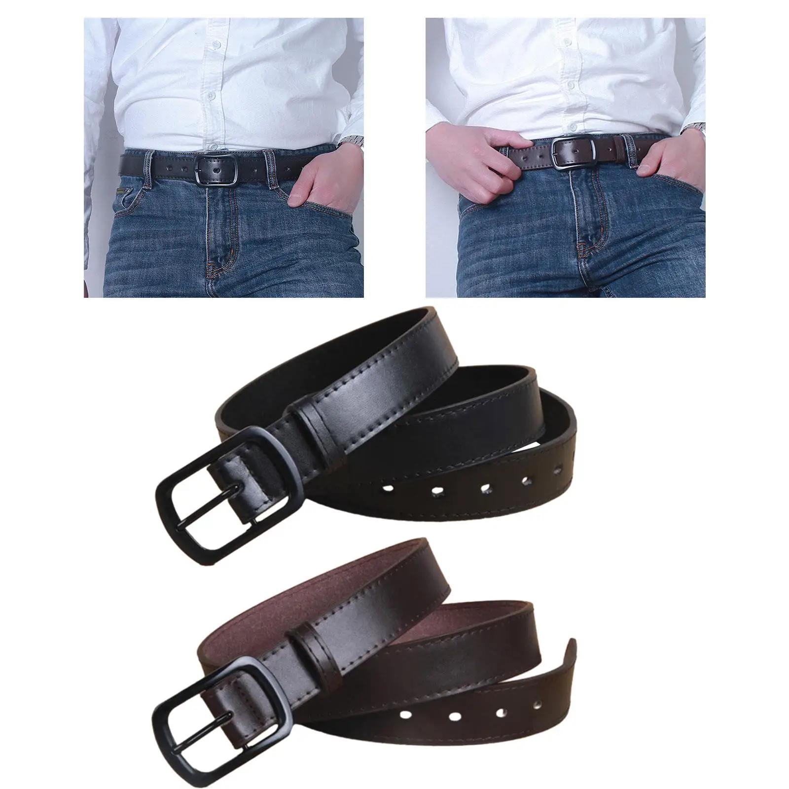 Men Dress Belt 120cm Long Classic Pin Buckle Decorative Adjustable Waistband for suits Party Work Jeans Accessories Business