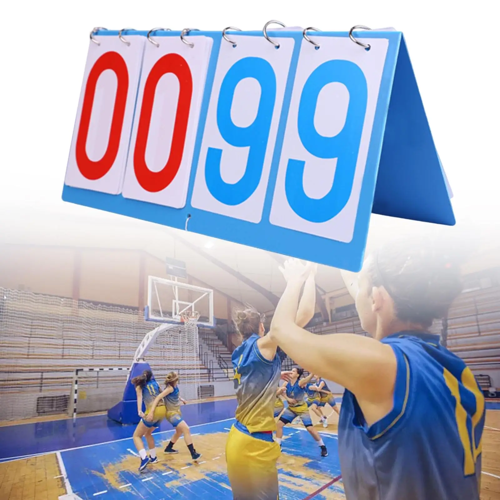 4 Digits Portable Table Top Scoreboard Sport Scoreboard Collapsible for Baseball Soccer