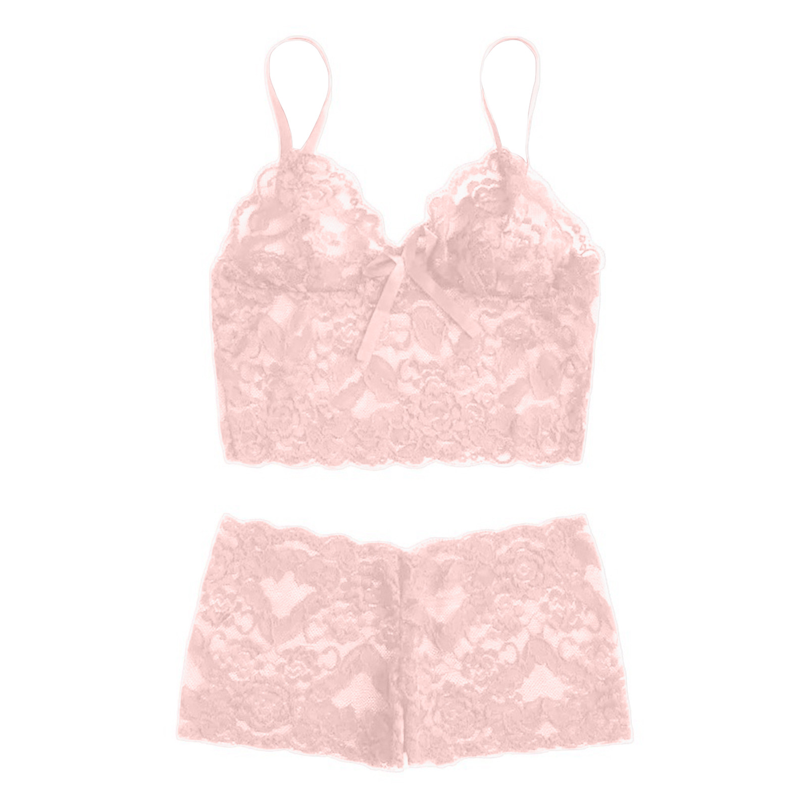Lace Womens Sexy Lingerie Fashion Casual Sleepwear Camis Tops Shorts Set Babydoll Pamas Nightwear See-through Underwear_voghion.com