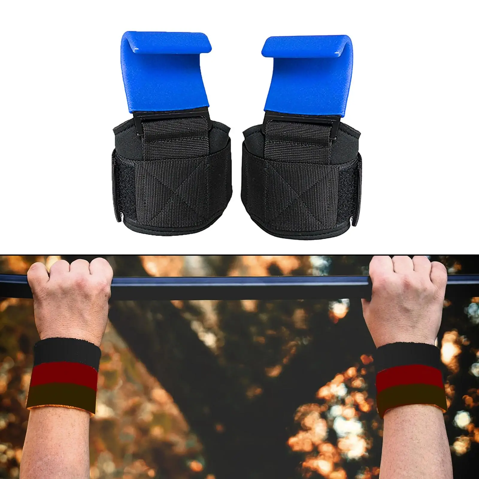 Power Weight Lifting Hooks Adjustable Wrist Support Deadlift Workout