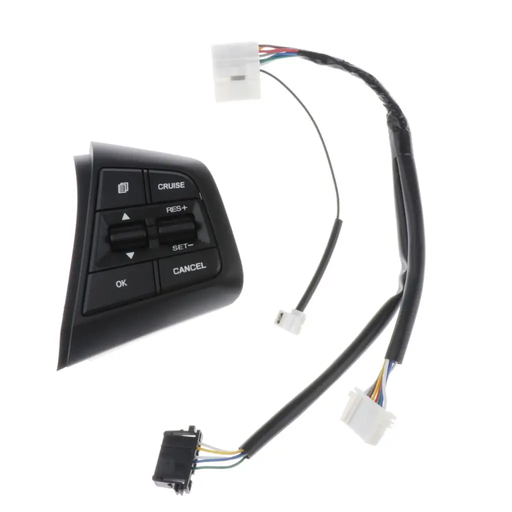 Black Steering Wheel Cruise Control Switch Button Perfect Replacement for Hyundai Creta ix25 2.0L / 1.6L