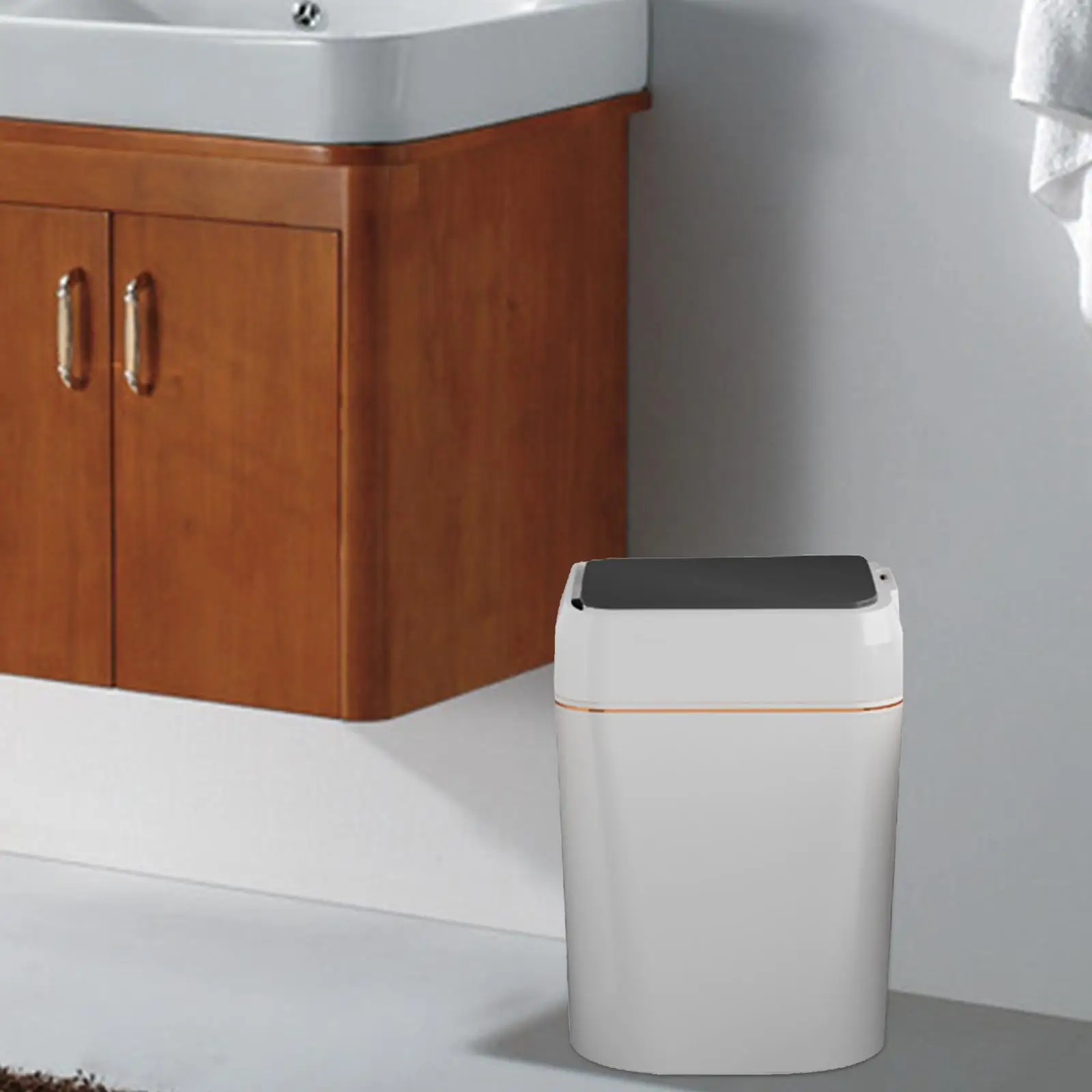Touchless Trash Can Portable with Lid Rechargeable Bathroom Trash Cans with Lids for Office Living Room Outdoor Bathroom