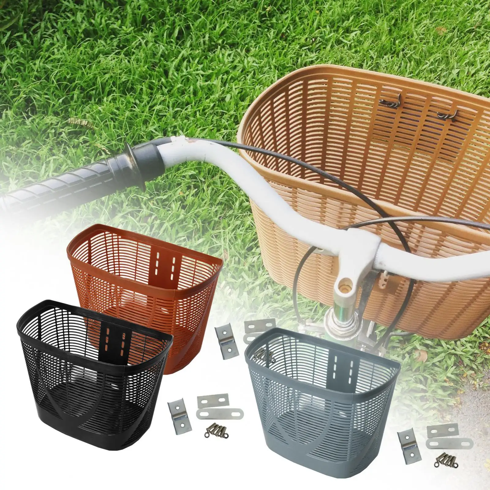 Bike Basket Carrier Basket for Dog Puppy Cats Front Basket Plastic Easy to Clean for Shopping Outdoor Picnic Bike Accessories